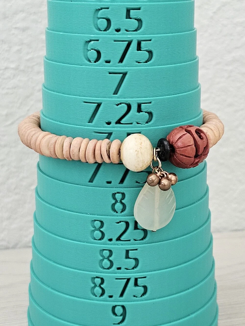 Silpada Very Rare🦄Wood Pukalet Turquoise Cinnebar Island Stretch Bracelet B0811